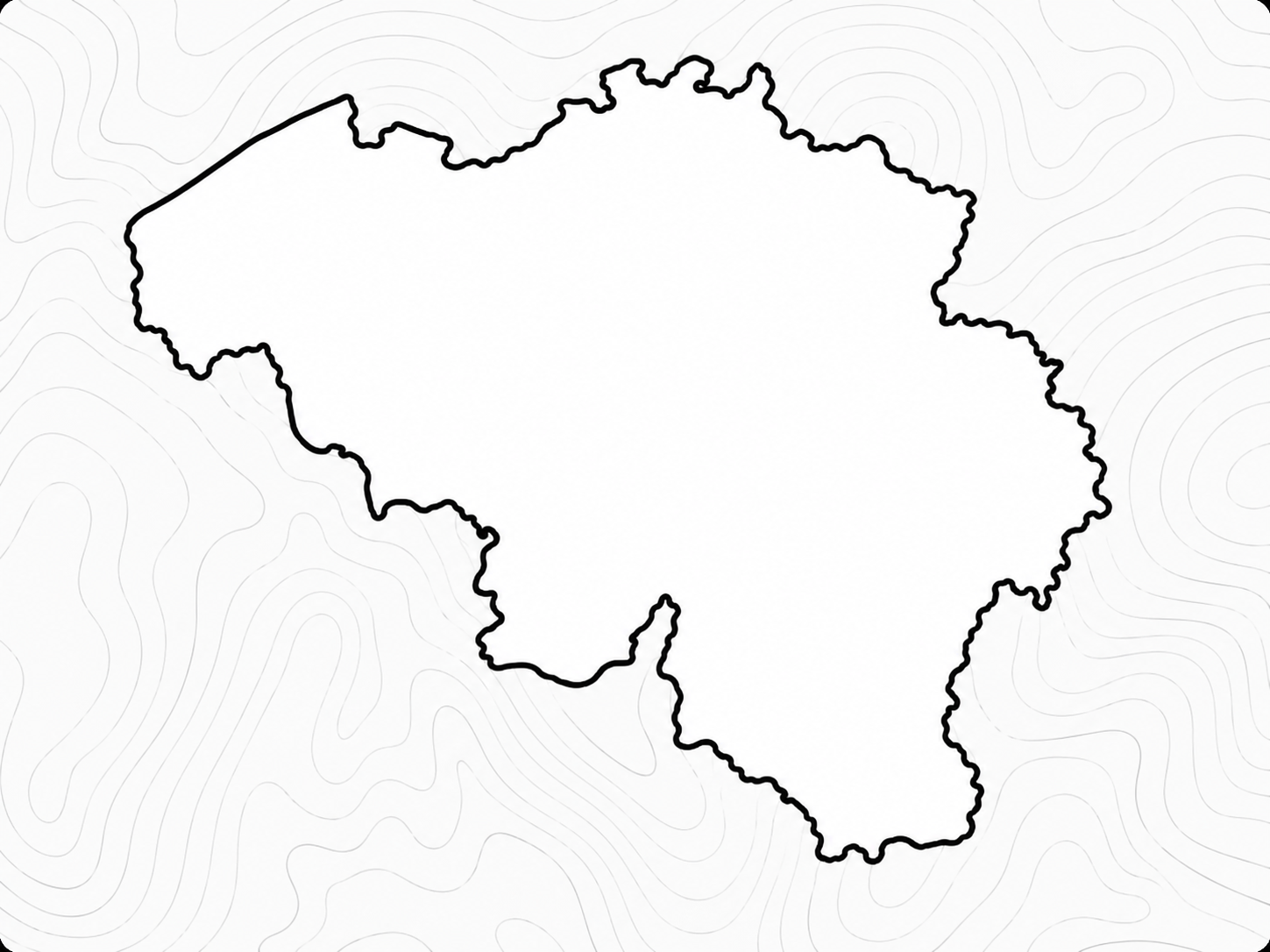 Kaart van België met Lawy-locaties